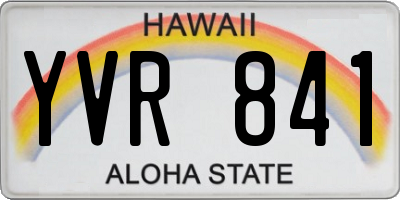 HI license plate YVR841