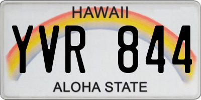 HI license plate YVR844