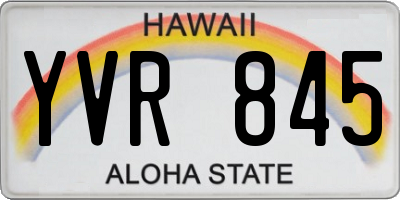 HI license plate YVR845