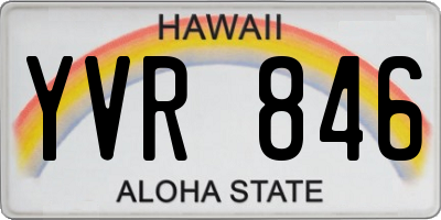 HI license plate YVR846