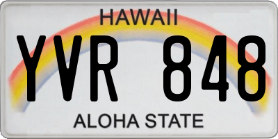 HI license plate YVR848