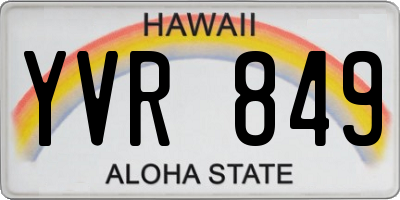 HI license plate YVR849