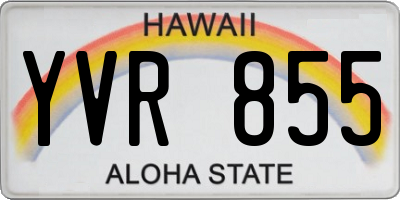 HI license plate YVR855