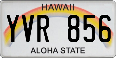HI license plate YVR856