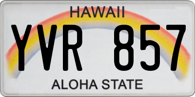HI license plate YVR857