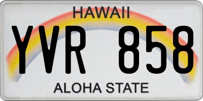 HI license plate YVR858