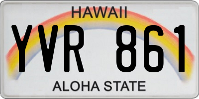 HI license plate YVR861