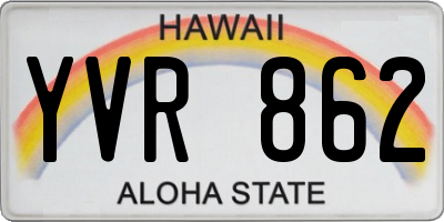 HI license plate YVR862