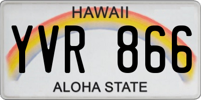 HI license plate YVR866