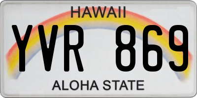 HI license plate YVR869