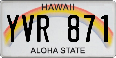 HI license plate YVR871