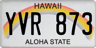 HI license plate YVR873
