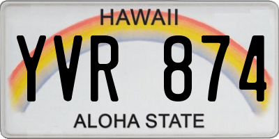HI license plate YVR874