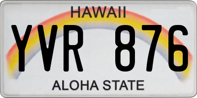 HI license plate YVR876