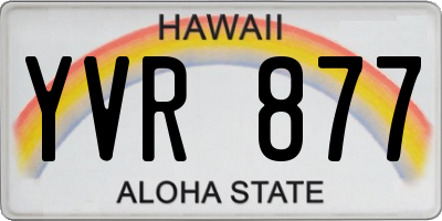 HI license plate YVR877
