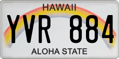 HI license plate YVR884