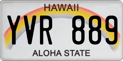 HI license plate YVR889