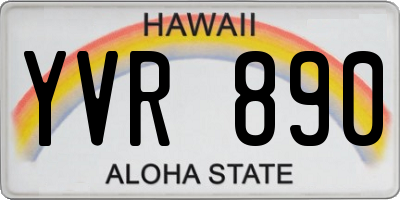 HI license plate YVR890