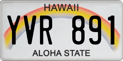 HI license plate YVR891