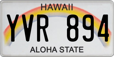 HI license plate YVR894