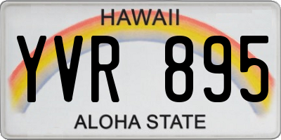 HI license plate YVR895