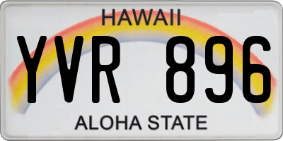 HI license plate YVR896