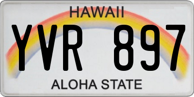 HI license plate YVR897