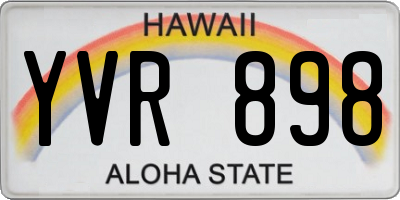 HI license plate YVR898