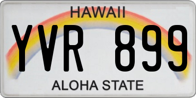 HI license plate YVR899