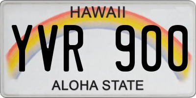 HI license plate YVR900