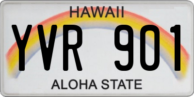 HI license plate YVR901