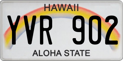 HI license plate YVR902