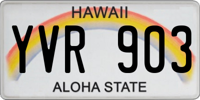 HI license plate YVR903