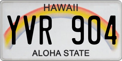 HI license plate YVR904