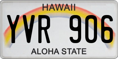 HI license plate YVR906