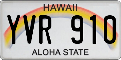 HI license plate YVR910