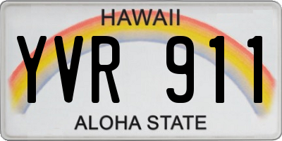 HI license plate YVR911