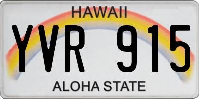 HI license plate YVR915