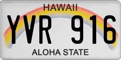 HI license plate YVR916