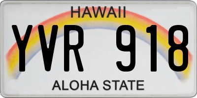 HI license plate YVR918