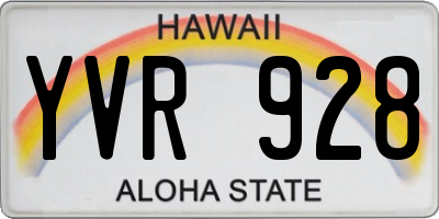 HI license plate YVR928