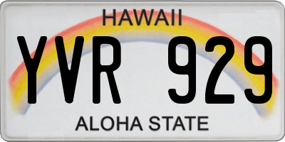 HI license plate YVR929