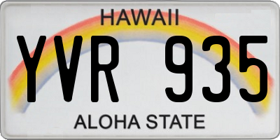 HI license plate YVR935