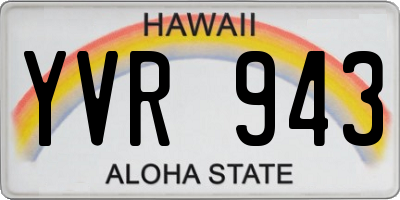 HI license plate YVR943