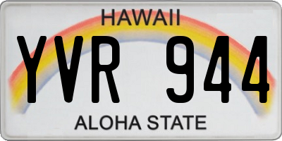 HI license plate YVR944
