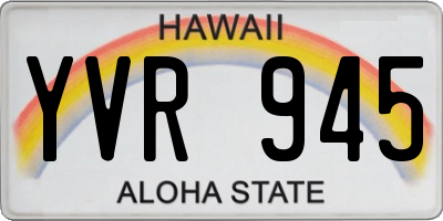 HI license plate YVR945