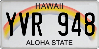 HI license plate YVR948