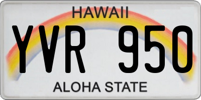 HI license plate YVR950