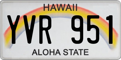 HI license plate YVR951