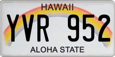 HI license plate YVR952
